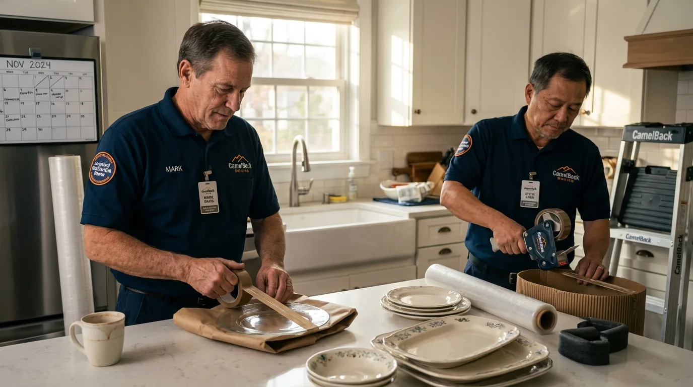 Professional crew packing kitchen dishware in Fort Collins, CO